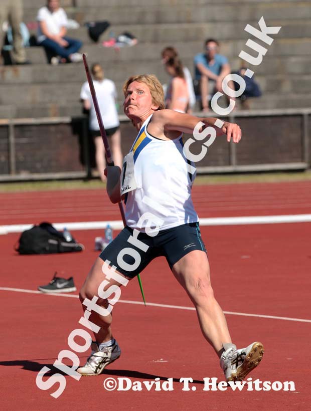 Katy Watts (Trafford AC) wins the javelin at the UK Women's National League, Premier, Meadowbank, Edinburgh.